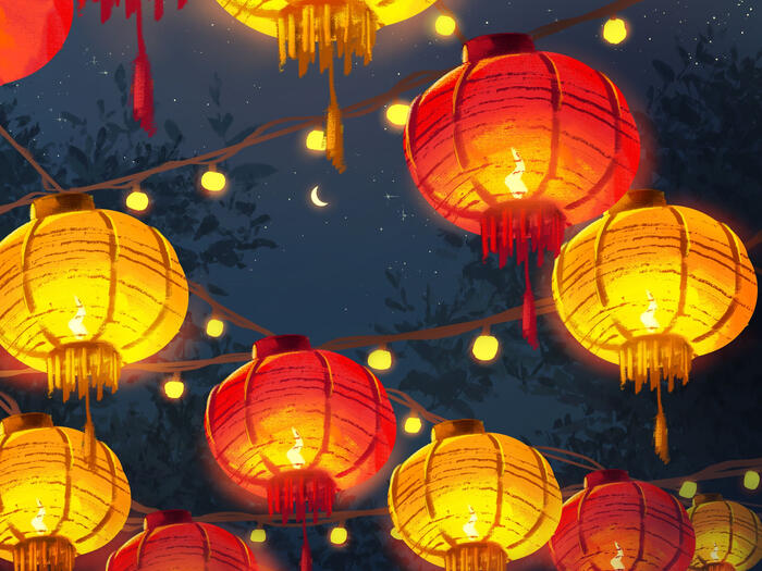 Digital art lantern background