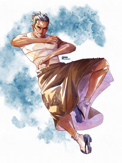 Watercolour sketch of a friend's OC