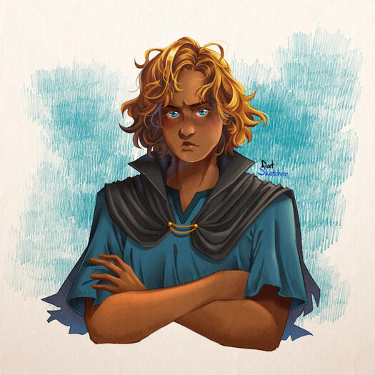 Colour pencil sketch of a friend's DnD character